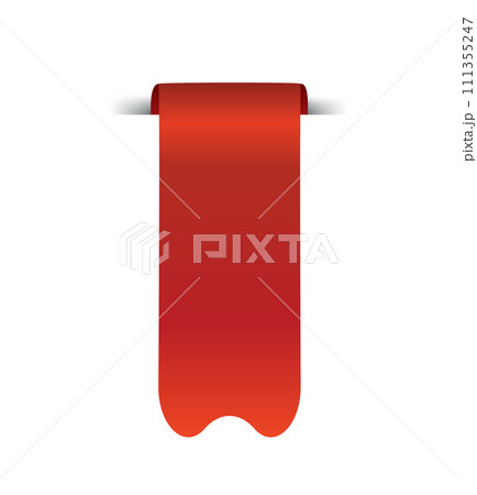 Red price label ribbon. Empty sales label for promotion, shopping discounts, store tags. Hot price offers. Isolated vector design template 111355247
