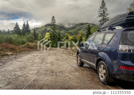 car for traveling with a mountain road car for traveling with a mountain road 111355350