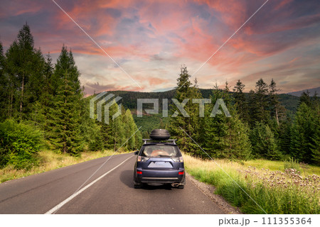 car for traveling with a mountain road car for traveling with a mountain road 111355364