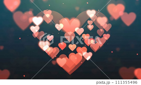 Hearts Bokeh Background - Valentine day banner Hearts Bokeh Background - Valentine day banner 111355496