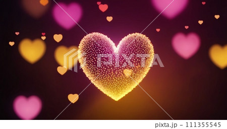 Hearts Bokeh Background - Valentine day banner 111355545