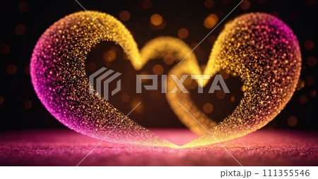 Hearts Bokeh Background - Valentine day banner 111355546