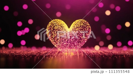Hearts Bokeh Background - Valentine day banner Hearts Bokeh Background - Valentine day banner 111355548