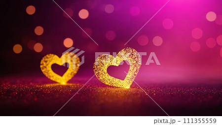 Hearts Bokeh Background - Valentine day banner 111355559