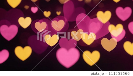 Hearts Bokeh Background - Valentine day banner 111355566