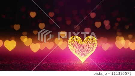 Hearts Bokeh Background - Valentine day banner Hearts Bokeh Background - Valentine day banner 111355573