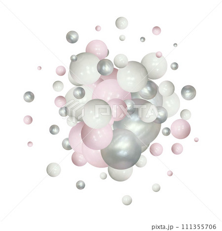 A pearl ball foat in the air Minimal style Cosmetic background product stand presentation 3d rendering 111355706