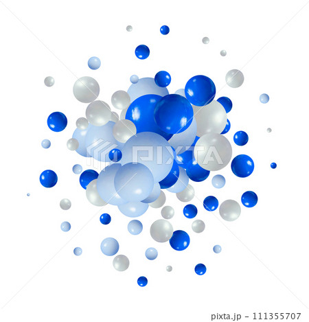 Bright colorful background with balloons. Festive background. Blue and white balls. Bright colorful background with balloons. Festive background. Blue and white balls. 111355707