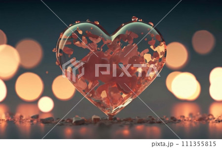 An artistic background with a hearts, valentine concept. 111355815