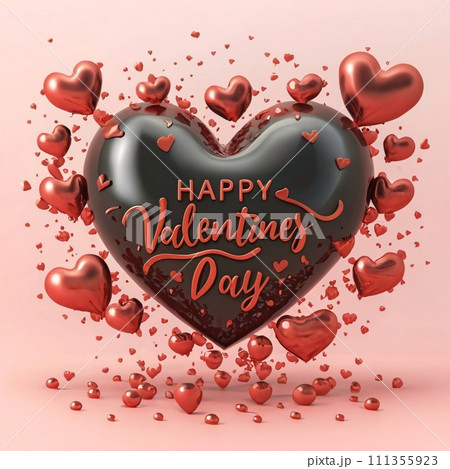An artistic background with a hearts, valentine concept. 111355923