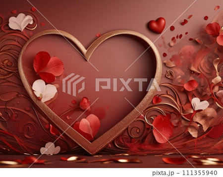 An artistic background with a hearts, valentine concept. 111355940