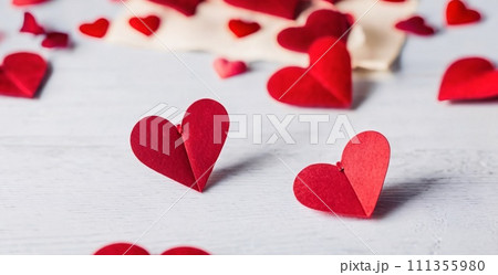 An artistic background with a hearts, valentine concept. 111355980