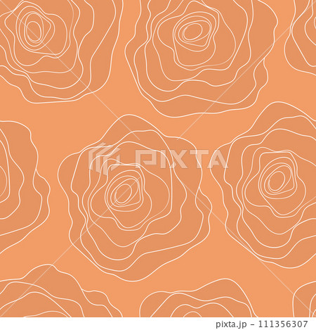 Spring colorful vector illustration with roses. Cartoon style. Design for fabric, textile, paper. Holiday print for Easter, Birthday, 8 March. Flowers silhouette 111356307