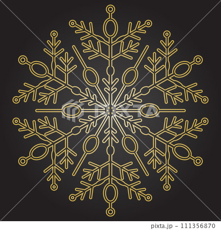Round Vector Snowflake With Abstract Winter Ornament 111356870