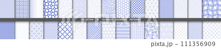 Set of Geometric Modern Vector Seamless Backgrounds and Graphics. Collection of Patterns in Different Styles Set of Geometric Modern Vector Seamless Backgrounds and Graphics. Collection of Patterns in Different Styles 111356909