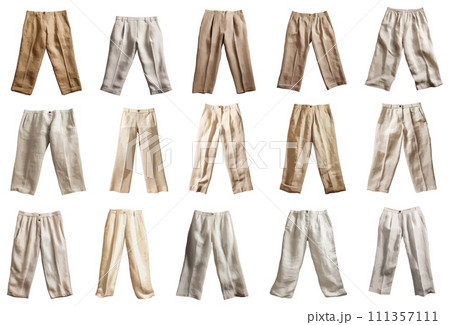 Linen pants vector set isolated on white background Linen pants vector set isolated on white background 111357111