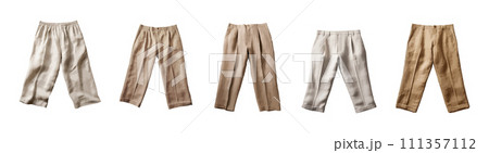 Linen pants vector set isolated on white background Linen pants vector set isolated on white background 111357112