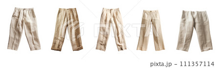 Linen pants vector set isolated on white background 111357114