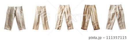 Linen pants vector set isolated on white background Linen pants vector set isolated on white background 111357115