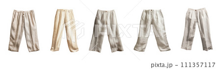 Linen pants vector set isolated on white background Linen pants vector set isolated on white background 111357117