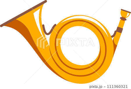 Traditional Hunting Bugle Isolated Icon in Flat...のイラスト素材