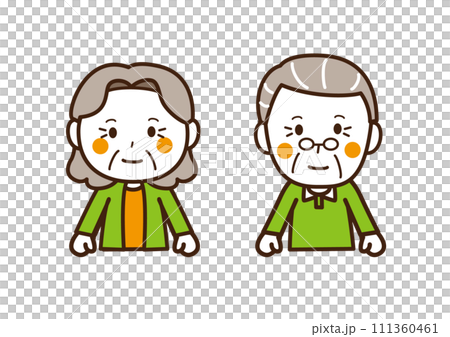 おばあさん・おじいさん　通常　上半身　3色 111360461