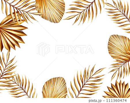 Watercolor frame, template with golden pampas grass, date palm branch illustration isolated on white background. Botanical and wedding and Ramadan Kareem or Eid Al Adha 2024 hand drawn decor. For Watercolor frame, template with golden pampas grass, date palm branch illustration isolated on white background. Botanical and wedding and Ramadan Kareem or Eid Al Adha 2024 hand drawn decor. For 111360474