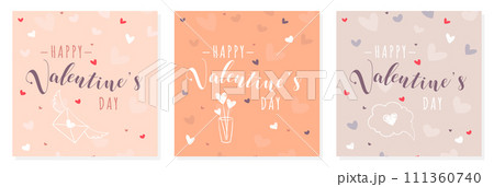 Set of Valentines cards 111360740