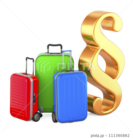 Luggages with paragraph symbol, 3D rendering 111360862