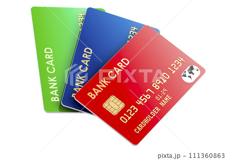 Credit Bank Cards, 3D rendering 111360863