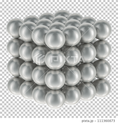 Cube from magnetic balls. 3D rendering Cube from magnetic balls. 3D rendering 111360873