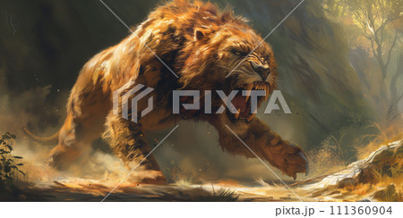 Angry prehistoric animal 111360904