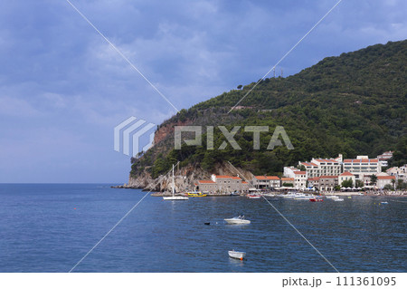 Petrovac town in Montenegro. Tourist attraction and vacation destination 111361095