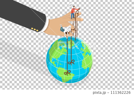 3D Isometric Flat Conceptual Illustration of Global Conspiracy, Political Manipulation of the Economy 3D Isometric Flat Conceptual Illustration of Global Conspiracy, Political Manipulation of the Economy 111362226