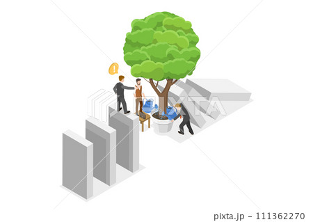 3D Isometric Flat Conceptual Illustration of Crisis Management, Prevention or Avoidance of Business Disaster 3D Isometric Flat Conceptual Illustration of Crisis Management, Prevention or Avoidance of Business Disaster 111362270