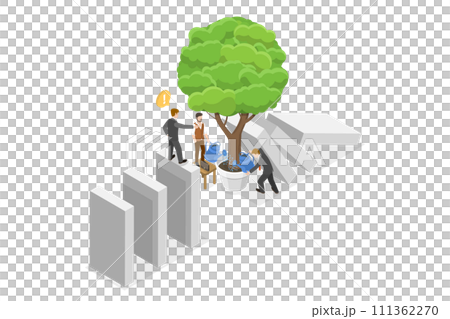 3D Isometric Flat Conceptual Illustration of Crisis Management, Prevention or Avoidance of Business Disaster 3D Isometric Flat Conceptual Illustration of Crisis Management, Prevention or Avoidance of Business Disaster 111362270