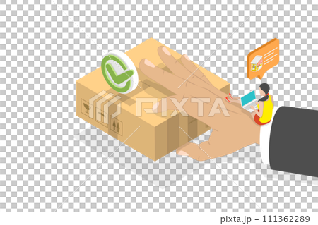 3D Isometric Flat  Conceptual Illustration of Online Shopping, Logistics and Delivery Service 111362289