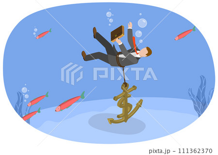 3D Isometric Flat Conceptual Illustration of Business Fail , Unexpected Entrepreneur Bankruptcy 3D Isometric Flat Conceptual Illustration of Business Fail , Unexpected Entrepreneur Bankruptcy 111362370