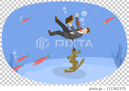 3D Isometric Flat Conceptual Illustration of Business Fail , Unexpected Entrepreneur Bankruptcy 3D Isometric Flat Conceptual Illustration of Business Fail , Unexpected Entrepreneur Bankruptcy 111362370