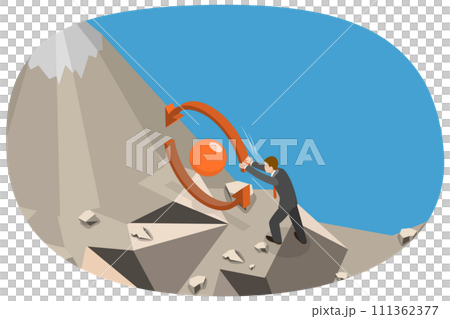 3D Isometric Flat  Conceptual Illustration of Consistency Circle, Effective Work Tool 111362377