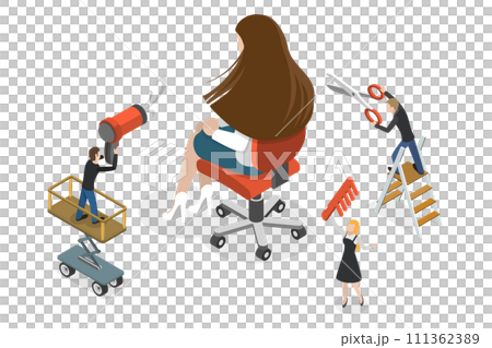 3D Isometric Flat Conceptual Illustration of Haircut and Beauty Saloon, Beauty Parlor 3D Isometric Flat Conceptual Illustration of Haircut and Beauty Saloon, Beauty Parlor 111362389