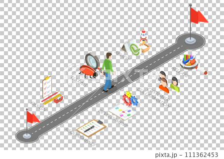 3D Isometric Flat  Conceptual Illustration of Agile Development Methodology, Effective Teamworking 3D Isometric Flat  Conceptual Illustration of Agile Development Methodology, Effective Teamworking 111362453