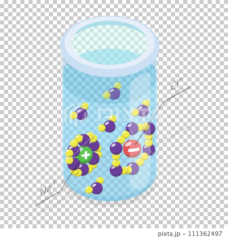3D Isometric Flat  Conceptual Illustration of Freezing Of Water With Salt, Educational Chemistry 111362497