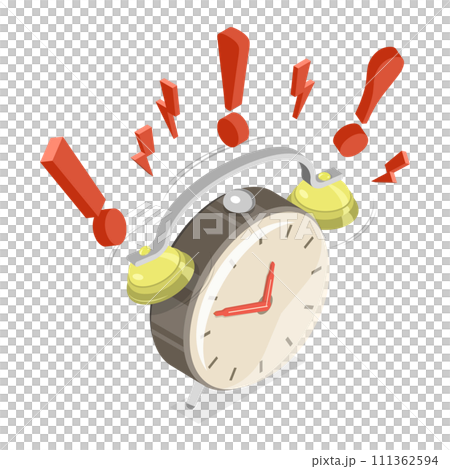 3D Isometric Flat  Icon of Urgency Alert, Warning Information, Attention Please 111362594