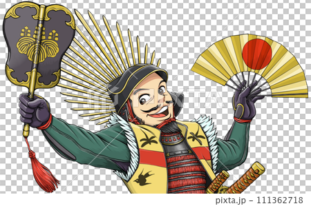 武士（侍）全9枚　【亀岡家家臣団】　オリジナルイラスト　戦国武将　似顔絵 徳川家康 武装のイラスト素材 [57182353] - PIXTA