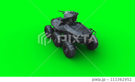 Military futuristic battle car, tank. 3d rendering. 111362952