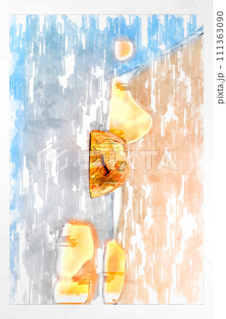 スケッチ風 ボルダリング ボルダリングウォール 壁 木製 ホールド  ボルダリングジム 111363090