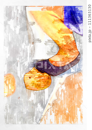 スケッチ風 ボルダリング ボルダリングウォール 壁 木製 ホールド  ボルダリングジム 111363130