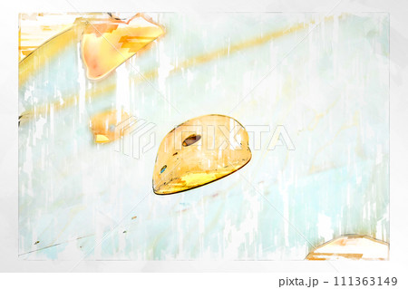 スケッチ風 ボルダリング ボルダリングウォール 壁 木製 ホールド  ボルダリングジム 111363149