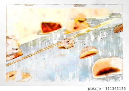 スケッチ風 ボルダリング ボルダリングウォール 壁 木製 ホールド  ボルダリングジム 111363156